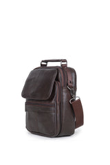 ÇÇS 5 Bölmeli Çapraz Askılı Erkek Çantası Dark Brown