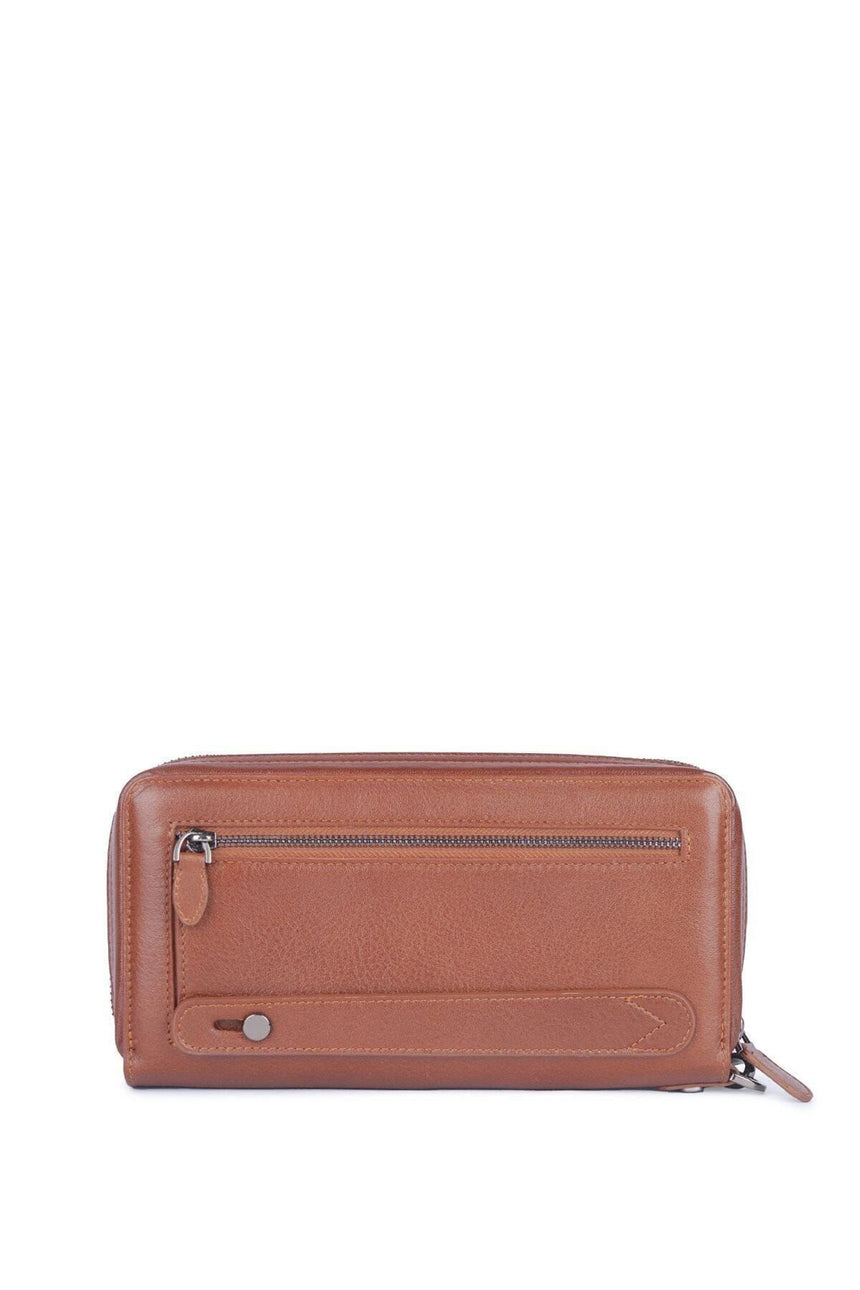 Grande Çok Gözlü Büyük Boy Kadın El Portföyü Taba