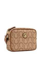 U.s Polo Assn Tek Bölmeli Kadın Çapraz Askılı Çanta Koyu Bej - Taba