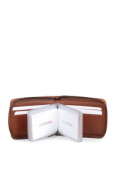 Grande Çoklu Şeffaf Kart Yuvalı Unisex El Portföyü Taba