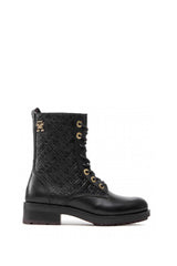 Tommy Hilfiger Monogram Bıker Kadın Boot Black