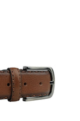 Axpe 4 Cm Saraç Örgülü Deri Erkek Kemer Kahve