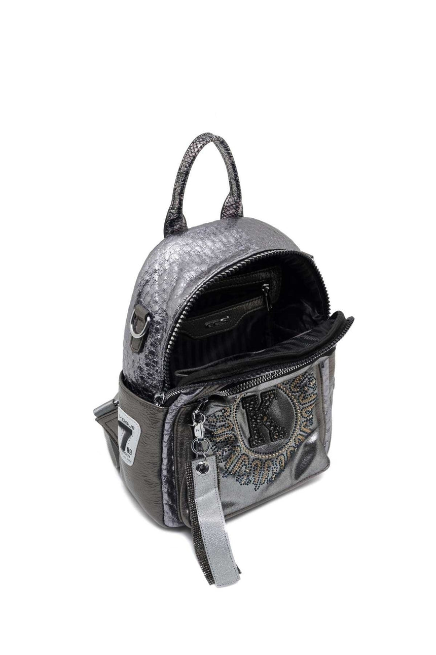 ÇÇS Fermuar Detaylı Kadın Sırt Çantası Bronz