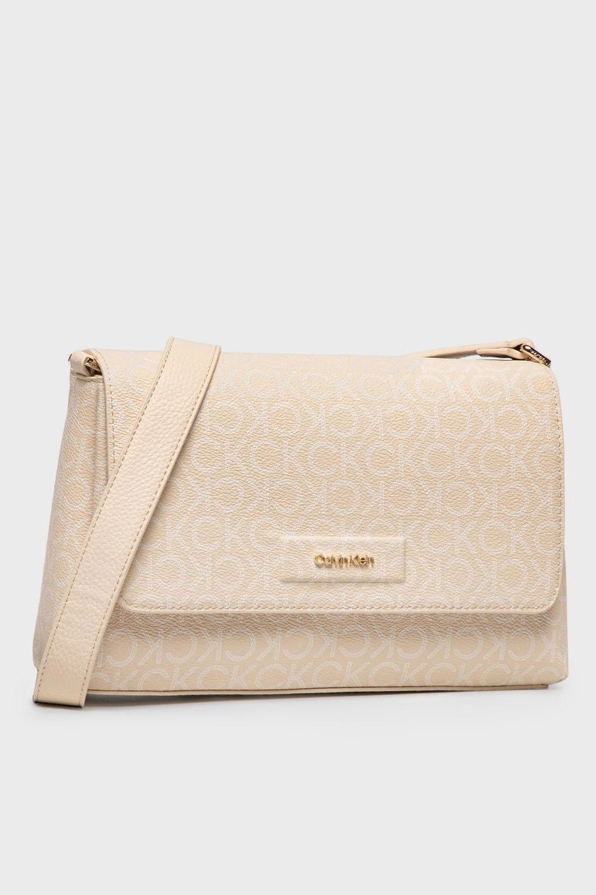 Calvin Klein Dressed Ew Xbody Mono Çapraz Askılı Kadın Çantası Sand Mono
