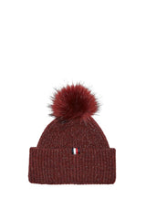 Tommy Hilfiger TH Effortless Beanie Pom Pom Kadın Bere Deep Rouge