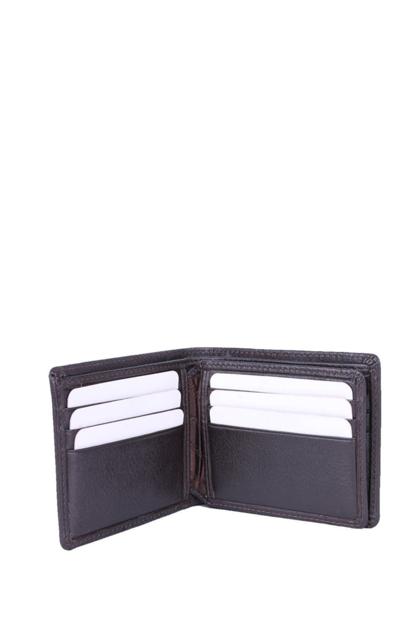 Grande Çift Banknotlu Üç Blok Erkek El Portföyü Kahve