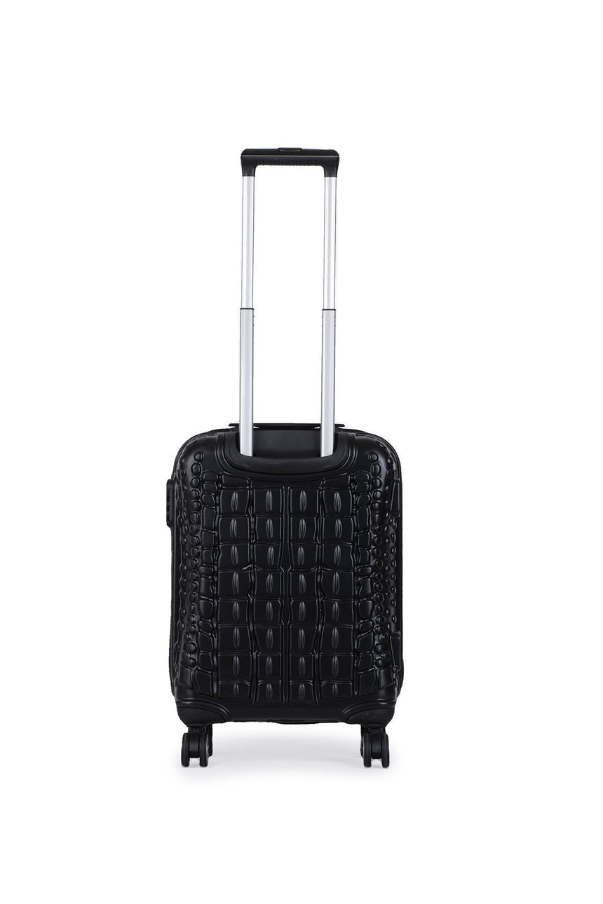 ÇÇS Kroko Kabartma Yüzey Kabin Boy Valiz Siyah