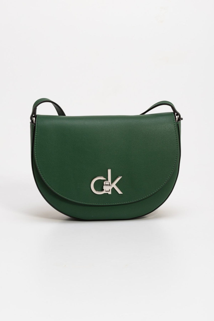Calvin Klein Re-Lock Saddle Bag Çapraz Askılı Kadın Çantası Deep Forest