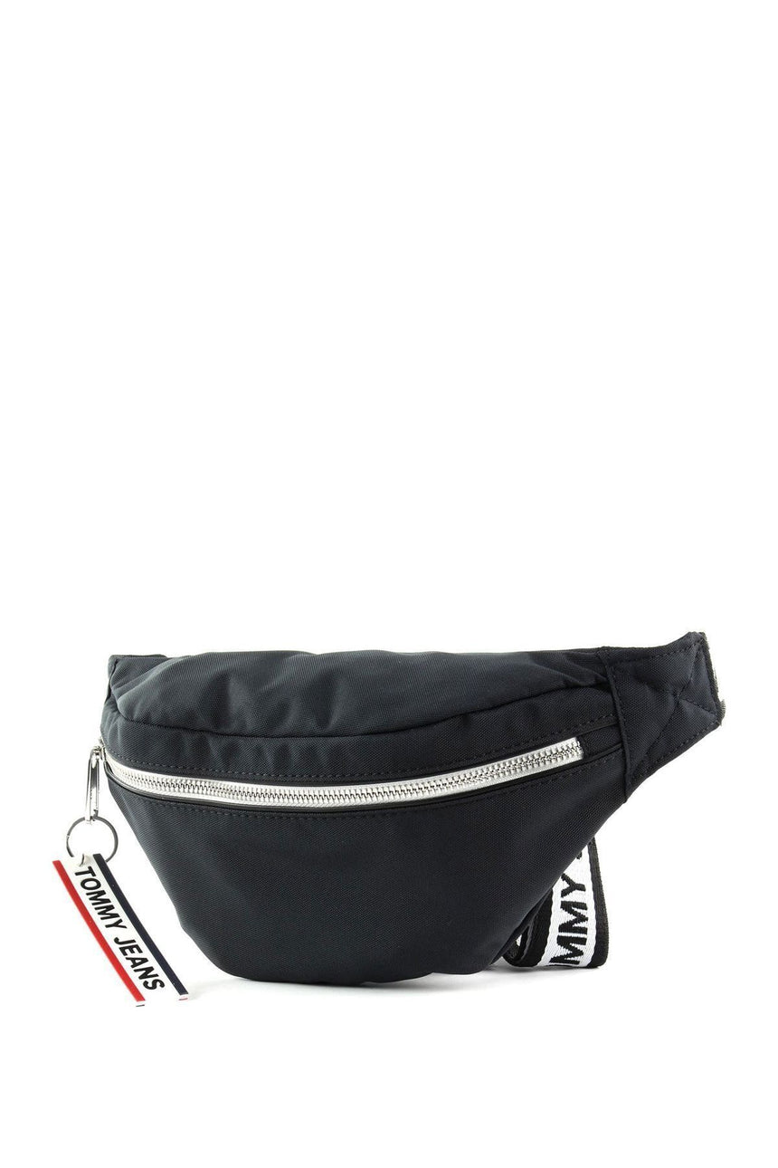 Tommy Hilfiger Tjw Logo Tape Bumbag Nyl Kadın Bel Çantası Black
