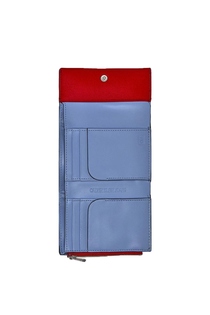 Calvin Klein Mono Hardware Med Trifold Kadın Cüzdanı RACING RED