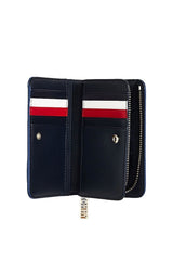 Tommy Hilfiger Iconic Tommy Med Half Za Mono Kadın Cüzdanı Blue Ink