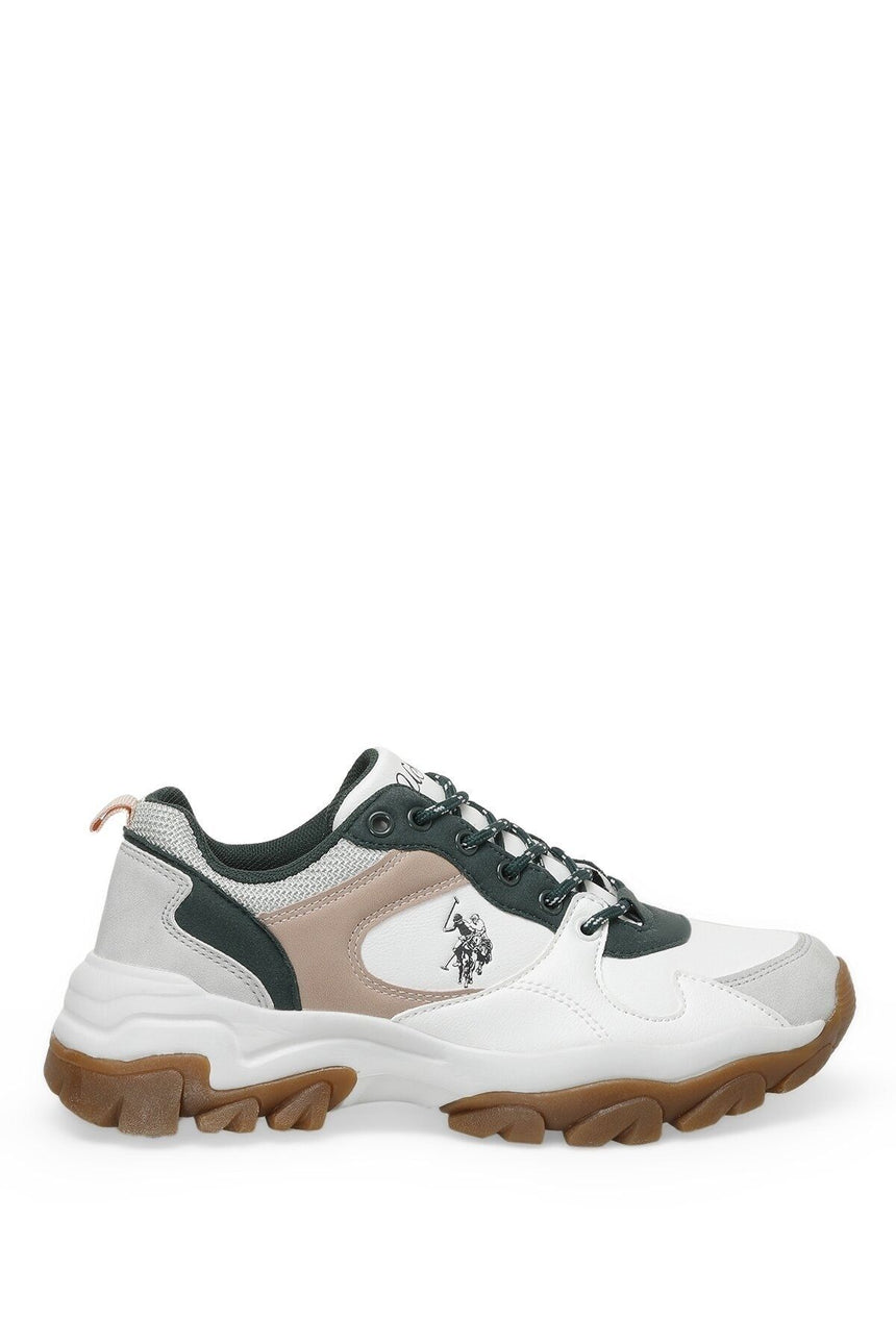 Us Polo 2F Tracky 2Pr Kadın Sneakers Beyaz - Yeşil