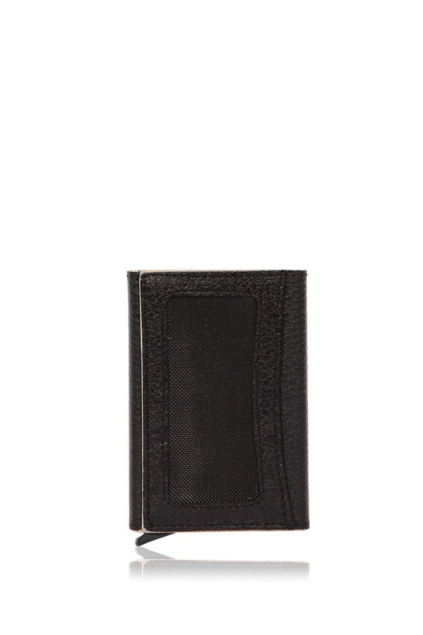 Cengiz Pakel Mekanik Kart Yuvalı Portföy Siyah - Bej