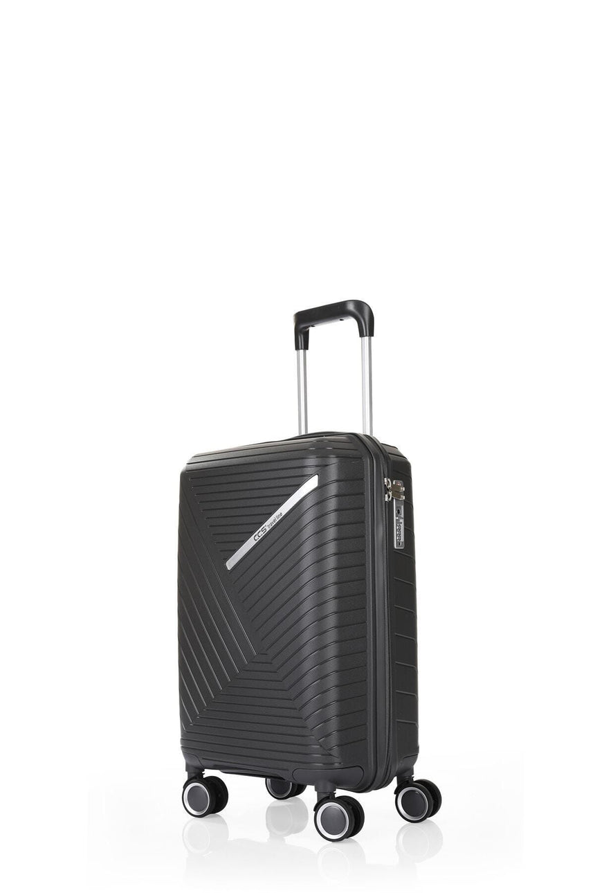ÇÇS Diagonal Çizgili 55 cm Kabin Boy Valiz Antrasit