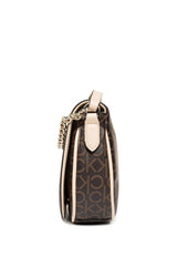 Calvin Klein Saddle Bag W/Chain Çapraz Askılı Kadın Çantası Brown Mono Mix