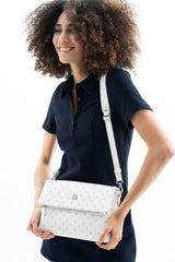 Benetton Kapaklı,Mini Logolu Çapraz Askılı Kadın Çantası Beyaz