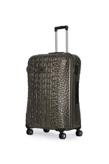 ÇÇS Kroko Kabartma Doku Büyük Boy Valiz Yeşil