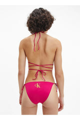 Calvin Klein Boyundan Bağcıklı Üçgen Kadın Bikini Üstü Royal Pink
