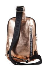 Benetton Logo Baskı Fermuarlı Kadın Body Bag Rose