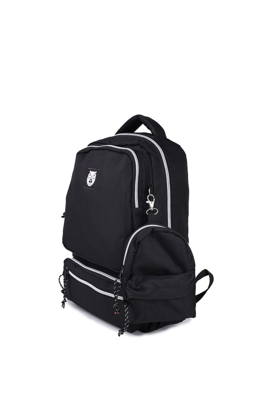 Bear & Deer Kangroo Çok Gözlü Sırt Çantası Siyah