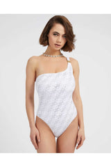Guess One Piece Beachwr Kadın Mayo Pure White