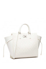 Calvin Klein Re-Lock Drawstring Tote Bag Perf Kadın Omuz Çantası Ck White