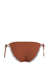 Calvin Klein Logo Detaylı Bağcıklı Slip Kadın Bikini Altı Ginger Biscuit