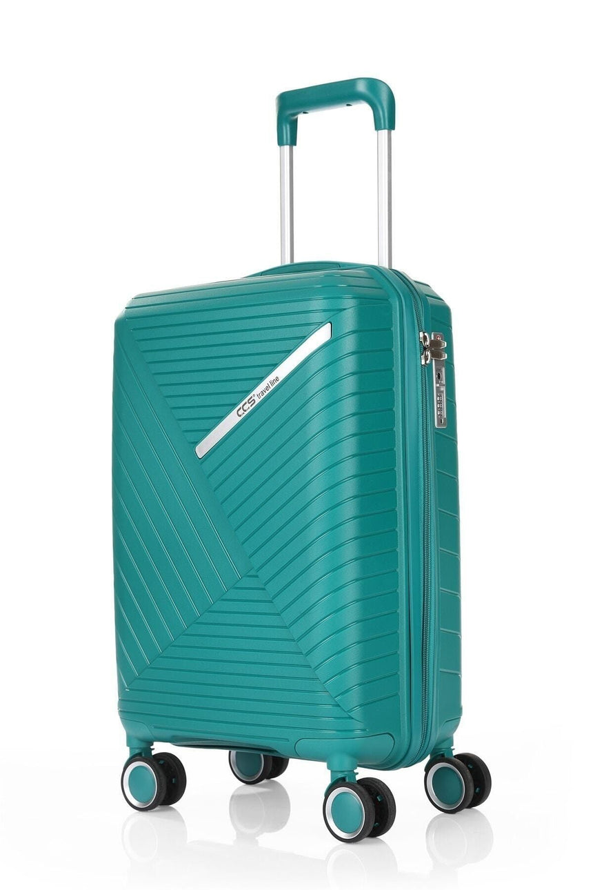 ÇÇS Diagonol Çizgili 75 cm Büyük Boy Valiz Turkuaz