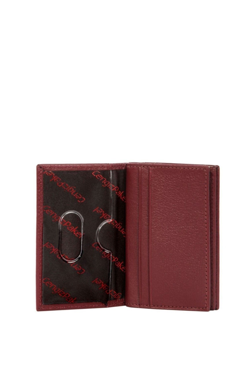 Cengiz 4 Blok Şeffaf Bölmeli Erkek Portföyü Bordo