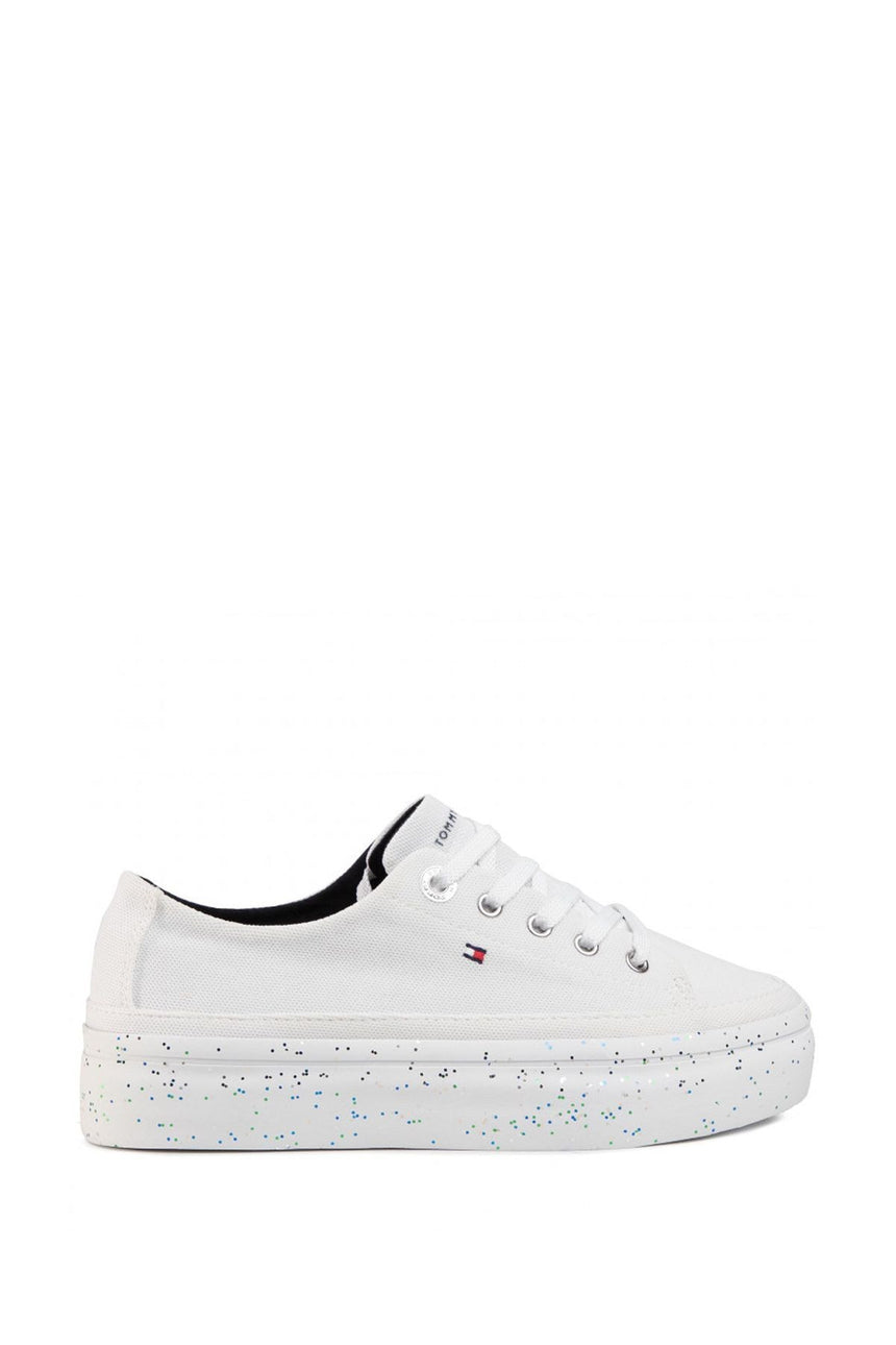 Tommy Hilfiger Glitter Flatform Sneaker Kadın Ayakkabı White