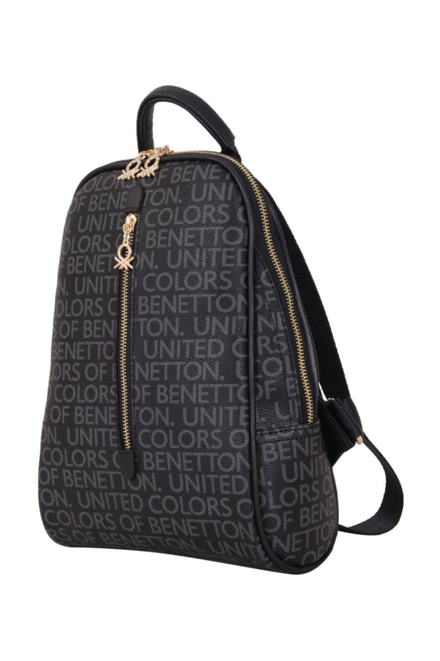 Benetton Ön Fermuar Detaylı Kadın Sırt Çantası Siyah
