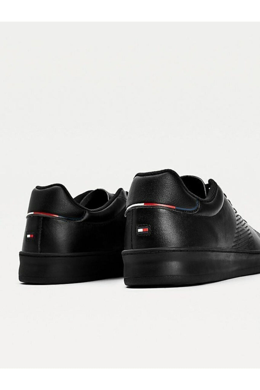 Tommy Hilfiger Retro Tennis Cupsole Erkek Sneakers Black