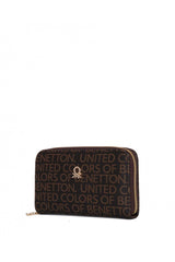 Benetton Logo Baskılı Large Kadın Cüzdanı Siyah