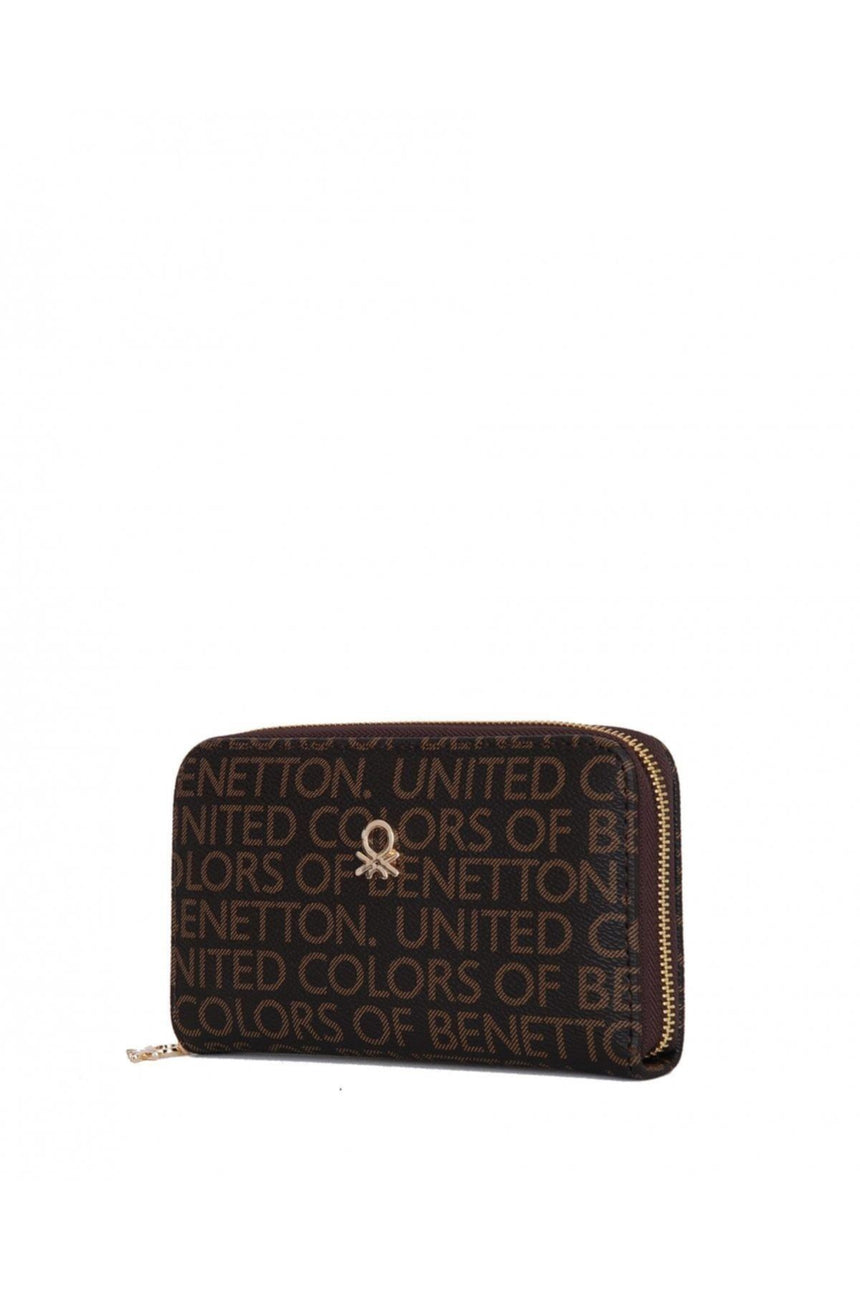 Benetton Logo Baskılı Large Kadın Cüzdanı Siyah