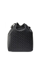 Calvin Klein Mono Drawstring Md Kadın Kol Çantası Black Mono