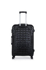 ÇÇS Kroko Kabartma Doku Büyük Boy Valiz Siyah
