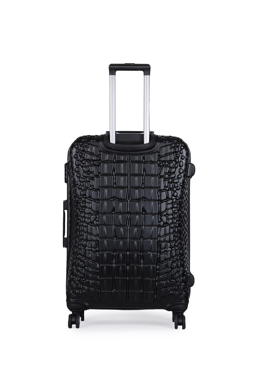 ÇÇS Kroko Kabartma Doku Büyük Boy Valiz Siyah
