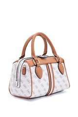 Guess Noelle Box Satchel Kadın Omuz Çantası White - Caramel