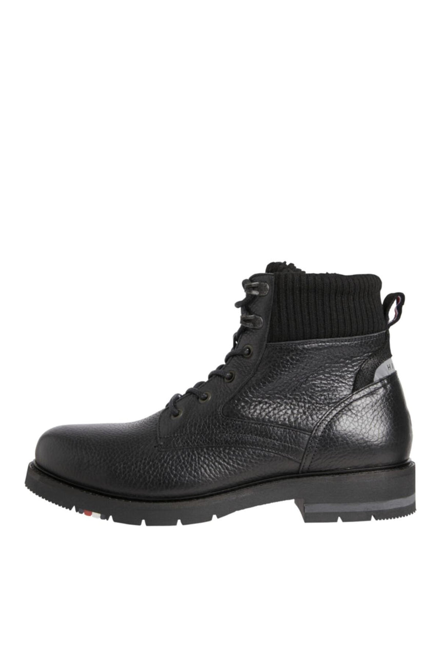 Tommy Hilfiger Erkek Warm Corporate Mix Lace Boot - Bot Black