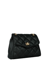 Axpe Gold Zincir Detaylı Kadın Omuz Çantası Siyah