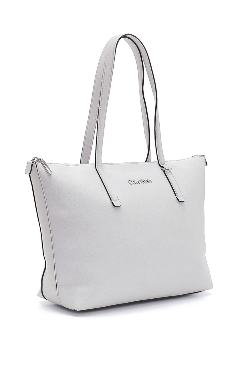 Calvin Klein Kadın Shopper Md Tote Omuz Çantası Cement