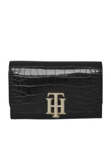 Tommy Hilfiger Th Lock Med Flap Kadın Cüzdanı Black