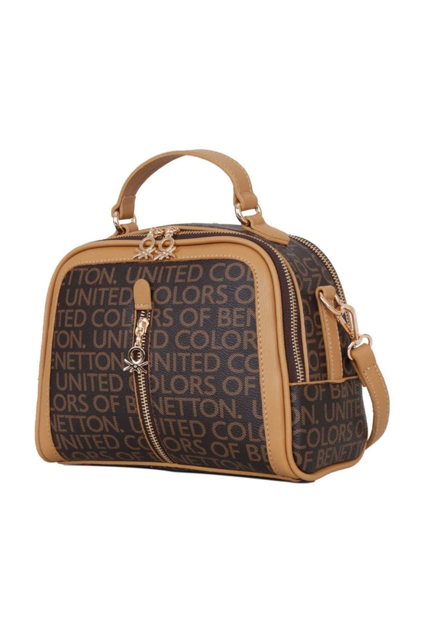 Benetton Klasik Small Çapraz Askılı Kadın Çantası Kahve - Hardal