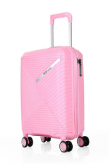 ÇÇS Diagonol Çizgili 75 cm Büyük Boy Valiz Pembe