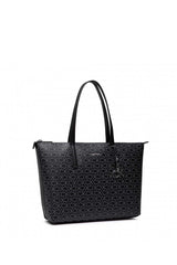 Calvin Klein Ck Monogram Baskılı Fermuarlı Kadın Omuz Çantası Black Mono