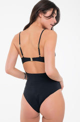 Calvin Klein One Piece Swim Askılı Mayo Black