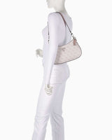 Guess Noelle Top Zip Shoulder Bag Kadın Omuz Çantası Orchid Logo