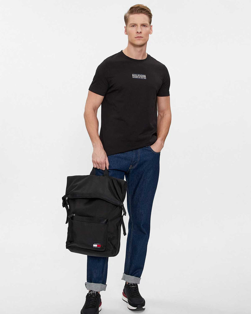 Tommy Hilfiger Daily Rolltop Backpack Sırt Çantası Black