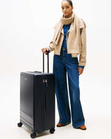 Tommy Hilfiger Luggage Suitcase Checked Büyük Boy Valiz Space Blue