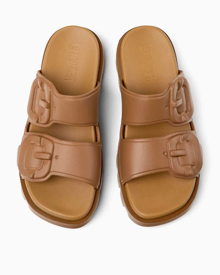 Camper Brutus Çift Bantlı Terlik Kahverengi